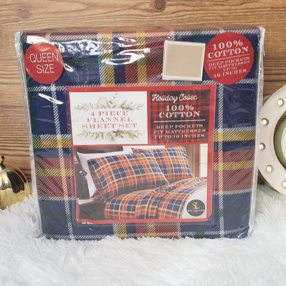 Other - Flannel Sheet Set - 100% Cotton Queen 4 PIECES